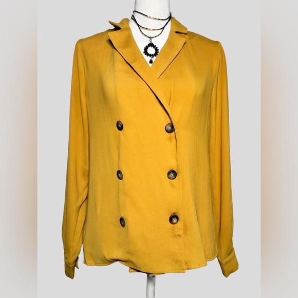Elodie Tops - Elodie (Nordstrom) Mustard Blazer Blouse